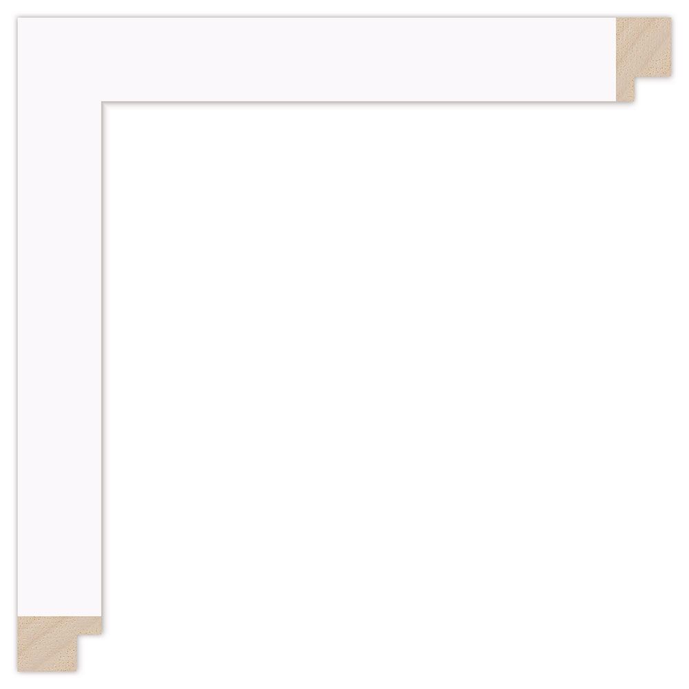 Silkemat hvid liste, 23 x 15 mm