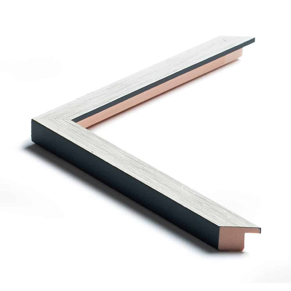 Rå Hvid liste m/sort kant, 20 x 20 mm - Billede 3
