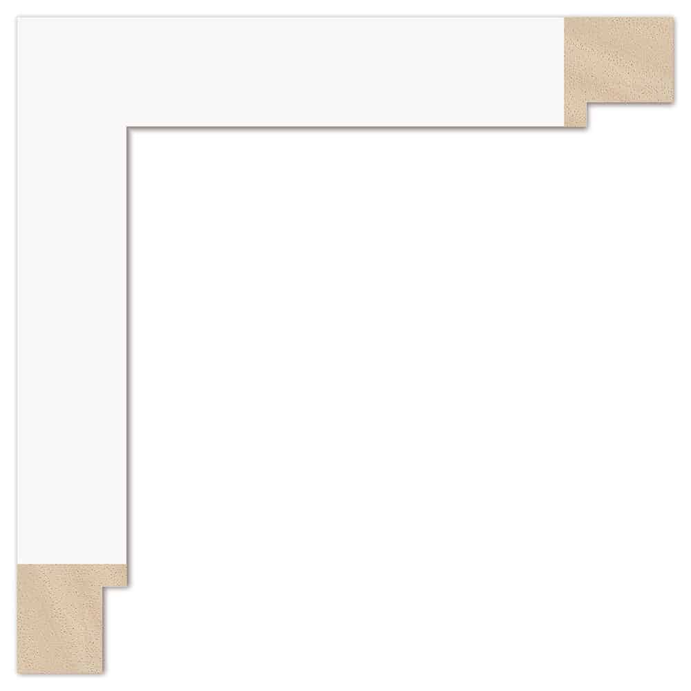 Silkemat hvid liste, 30 x 30 mm