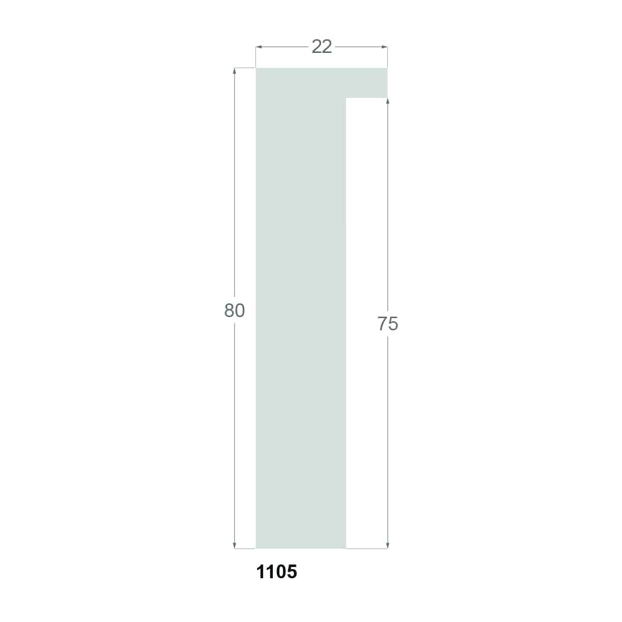 Hvid liste træstruktur, 22 x 80 mm - Billede 2