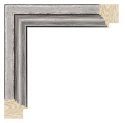 Blank sølvliste med revet overflade og sort bund 36 x 30 mm