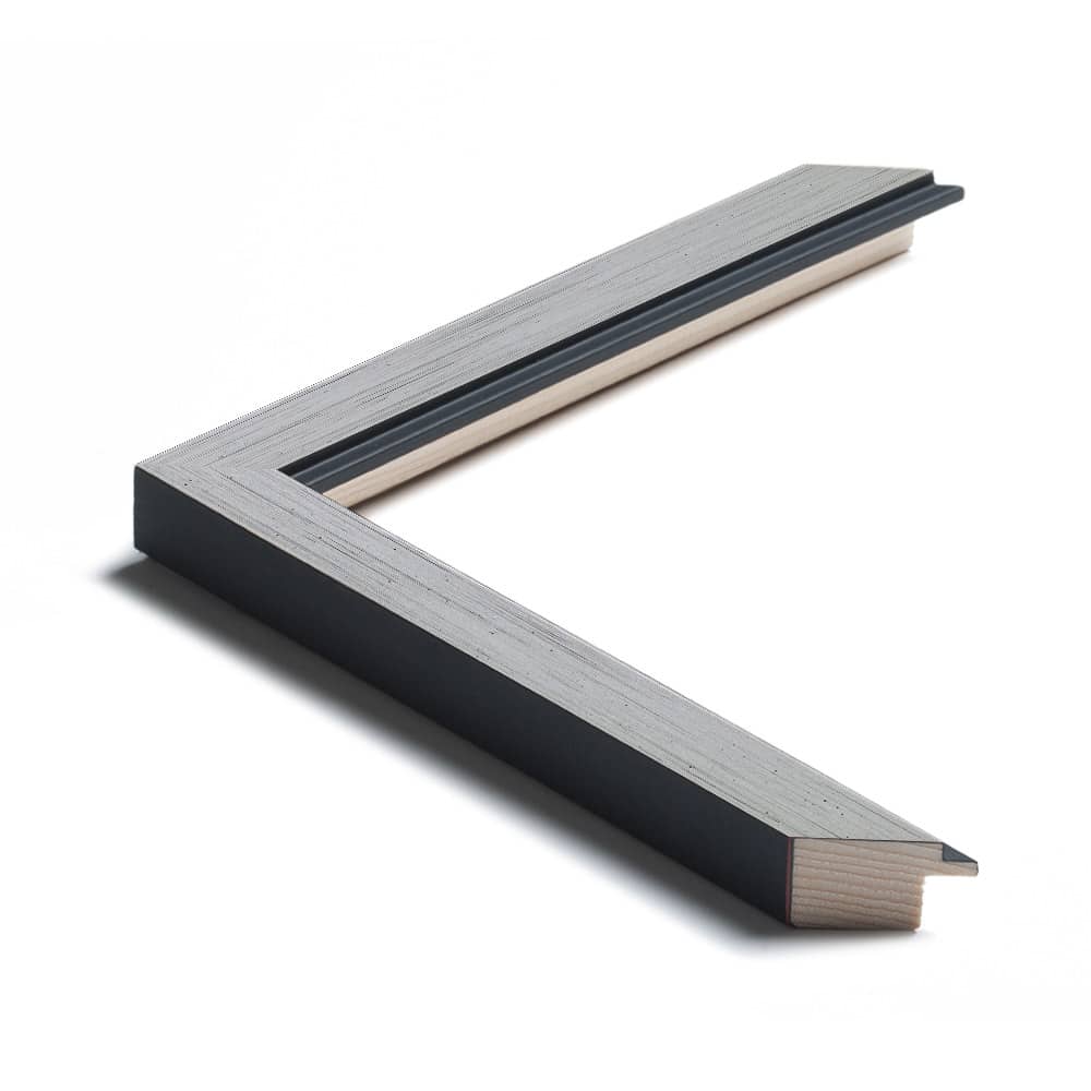 Børstet sølv liste m/sort næse, 26 x 21 mm - Billede 3