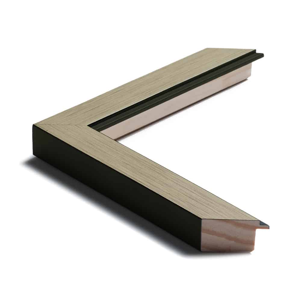 Børstet guld liste m/sort næse, 37 x 30 mm - Billede 3