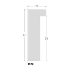 Hvid liste træstruktur, 22 x 60 mm - Billede 2