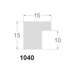 Hvid liste træstruktur, 15 x 15 mm - Billede 2
