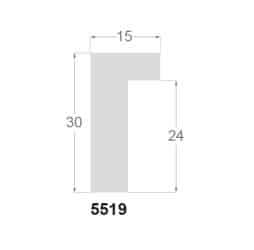 Silkemat hvid liste, 15 x 30 mm - Billede 2