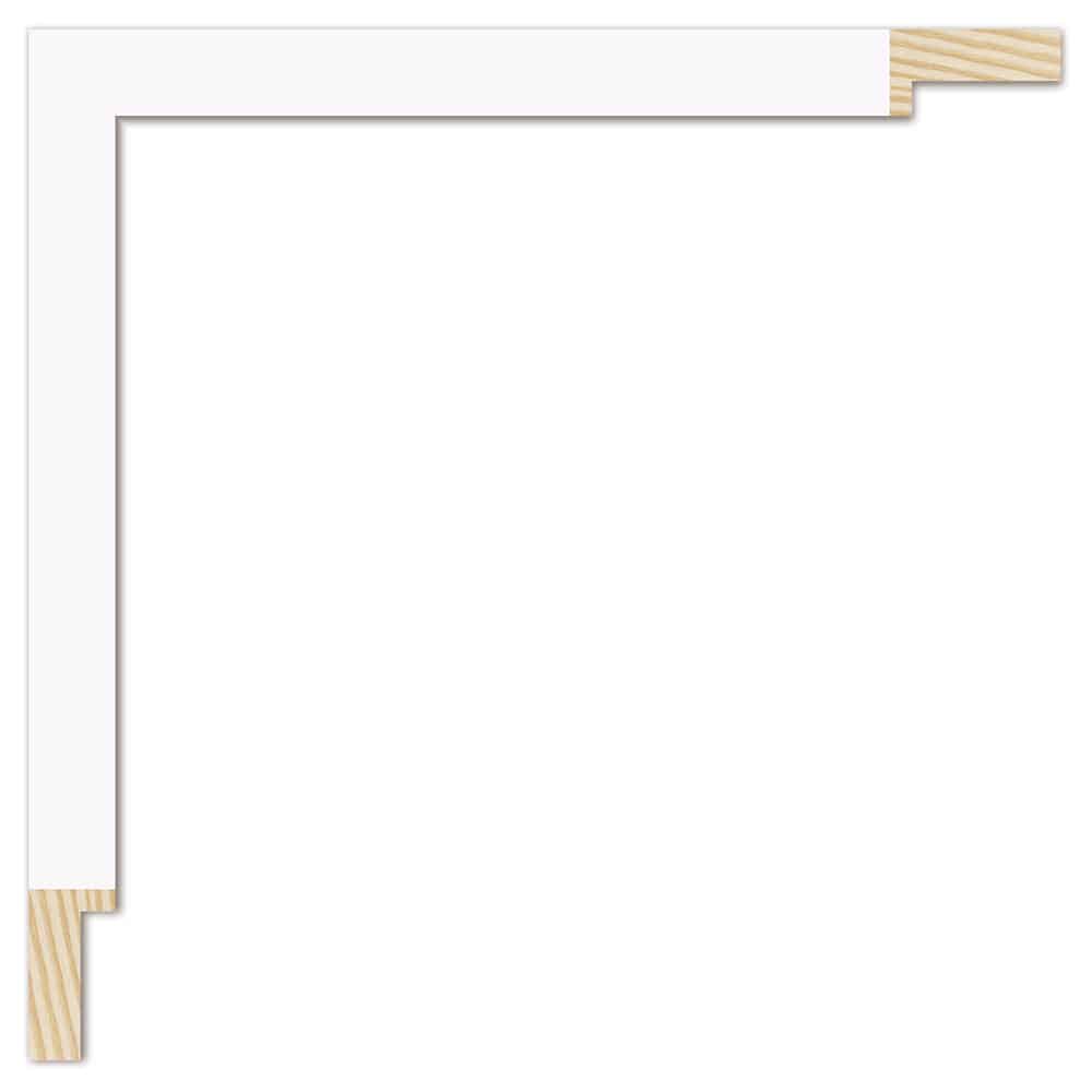 Silkemat hvid liste, 15 x 30 mm