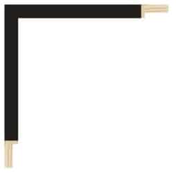 Silkemat sort liste, 15 x 30 mm
