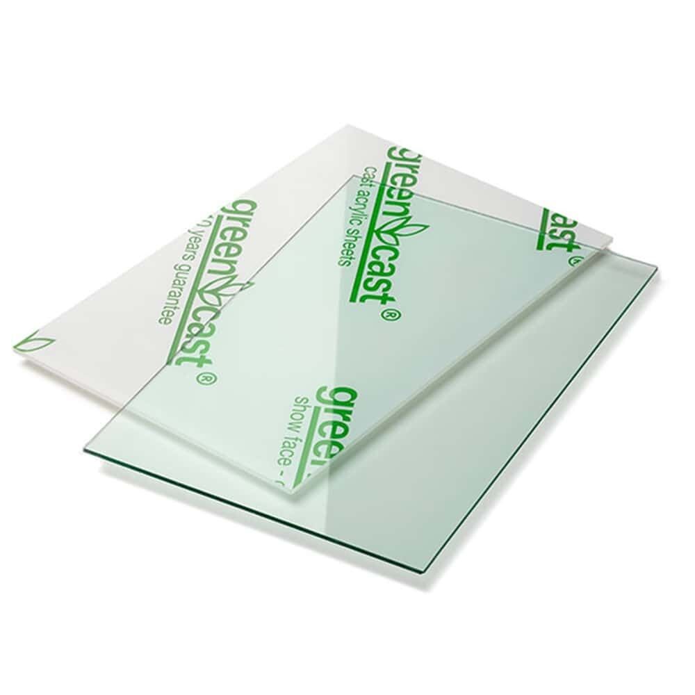 Transparent glass look green 203 x 305 cm x 3 mm
